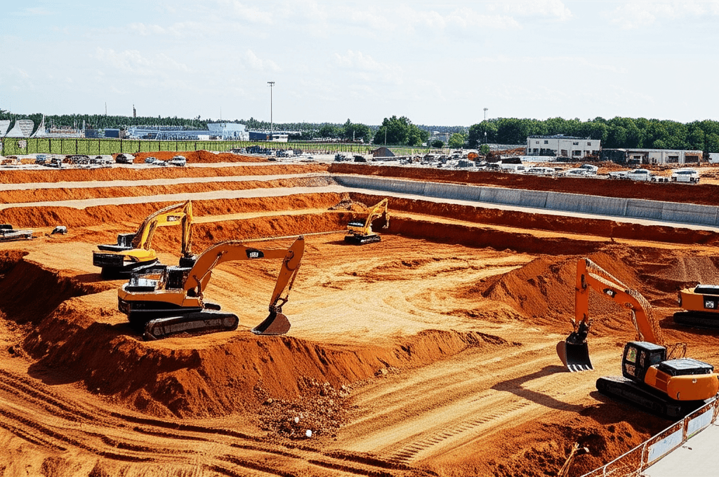 Roberts Construction Company commercial excavation pad with NPU utility coordination in Norwich CT